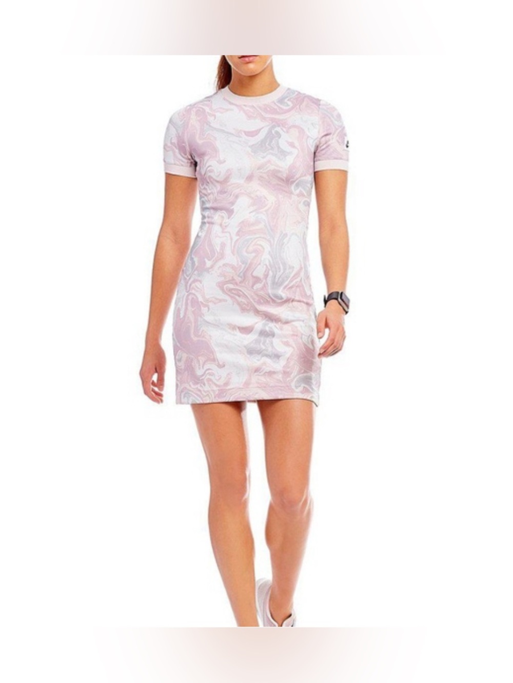 Nike Marble Bodycon Short Sleeve Athleisure Dress Size XL
